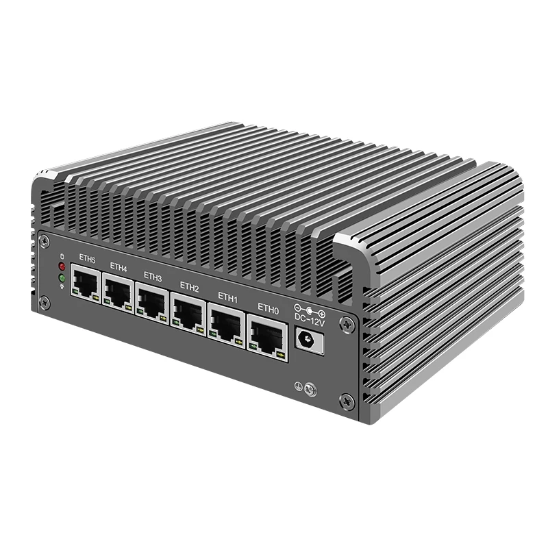 Industriële Mini PC 13e Gen Zachte Router Intel i7 1355U i5 1335U i3 1315U 6xi226-V 2.5G USB4.0 2xDDR5 NAS Firewall Apparaat