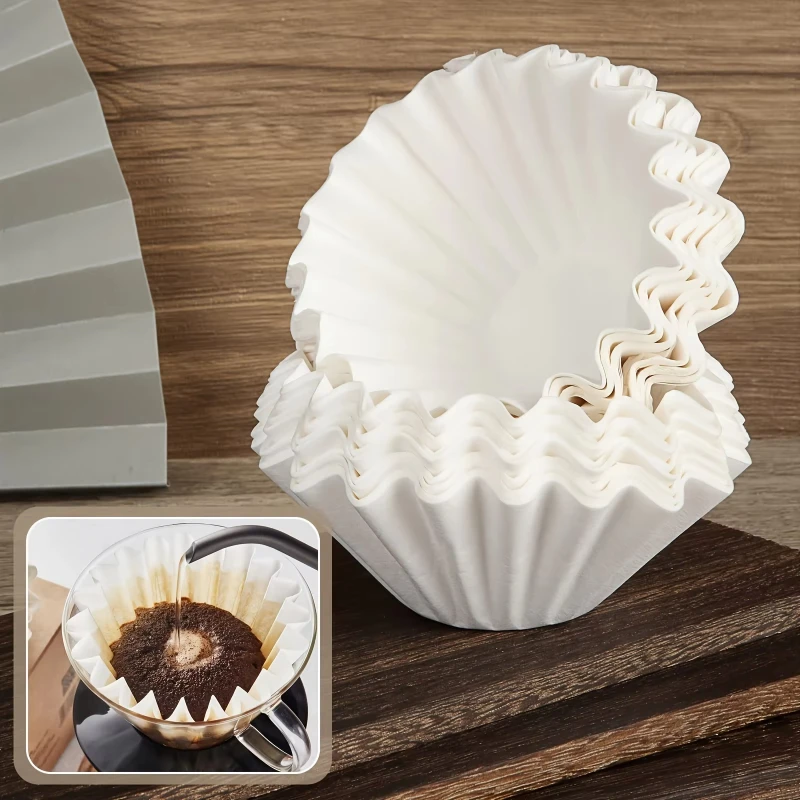 Filtro de café desechable de 100 piezas, tipo cesta de 8-10 tazas, compatible con cafetera de vertido individual y cafetera de goteo
