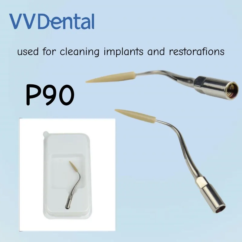 

VV Dental 1pcs Durable Stainless Steel Ultrasonic Scaler Tips P90 Applicat Labial and Lingual Surfaces