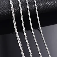 1 piece 925 sterling silver Width 2mm/3mm/4mm Rope Chain Necklace/Bracelet For Men Women Man Fashion Chain Necklace 2