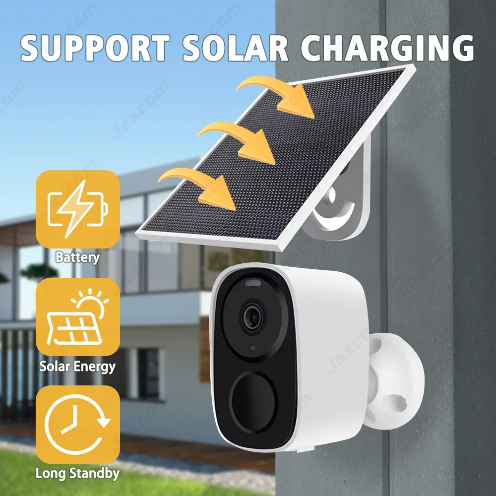 Cámara Solar HD de 5MP con WIFI para exteriores, Monitor con Audio bidireccional, visión nocturna a Color, batería integrada, protección de seguridad, O-KAM App