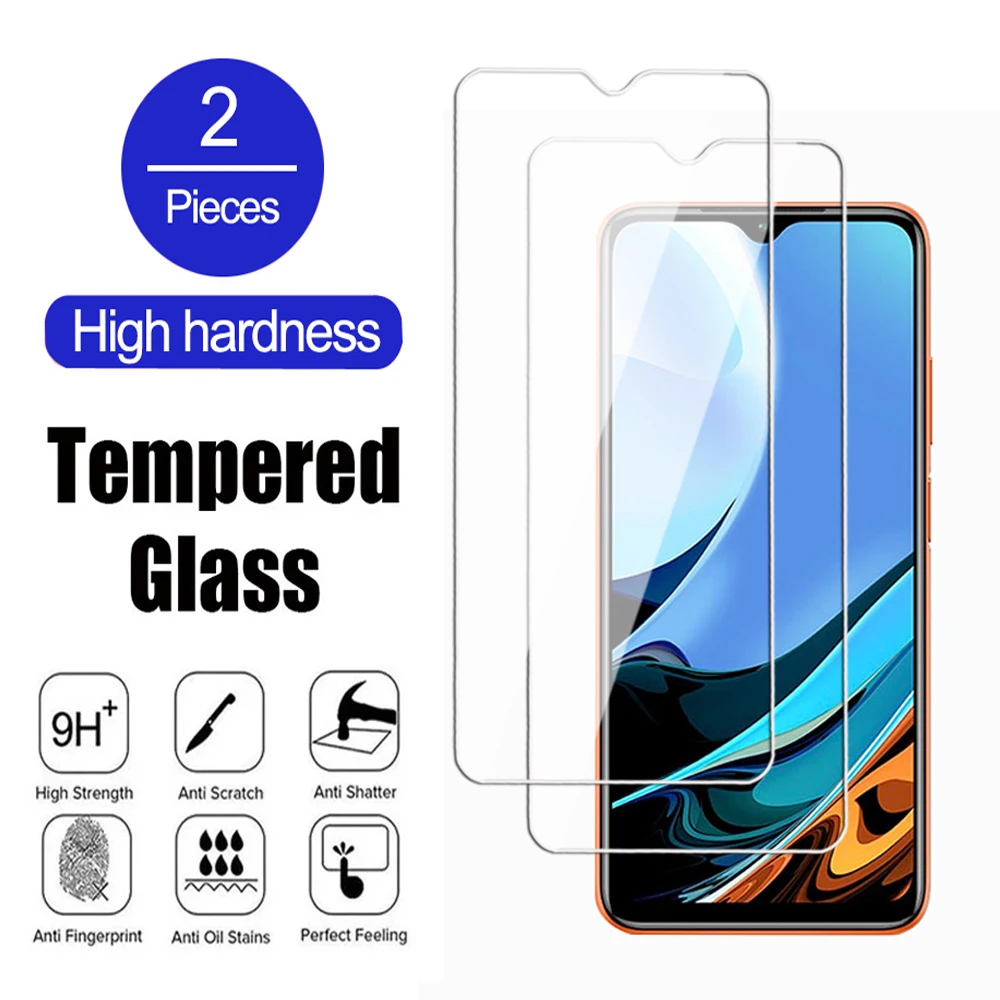 2Pcs Screen Protector For Xiaomi Redmi Note 8 9 Pro Max 9S 8T 9T A1 A2 Plus Tempered Glass For Redmi 8A 9A 9T 9C NFC glass Film