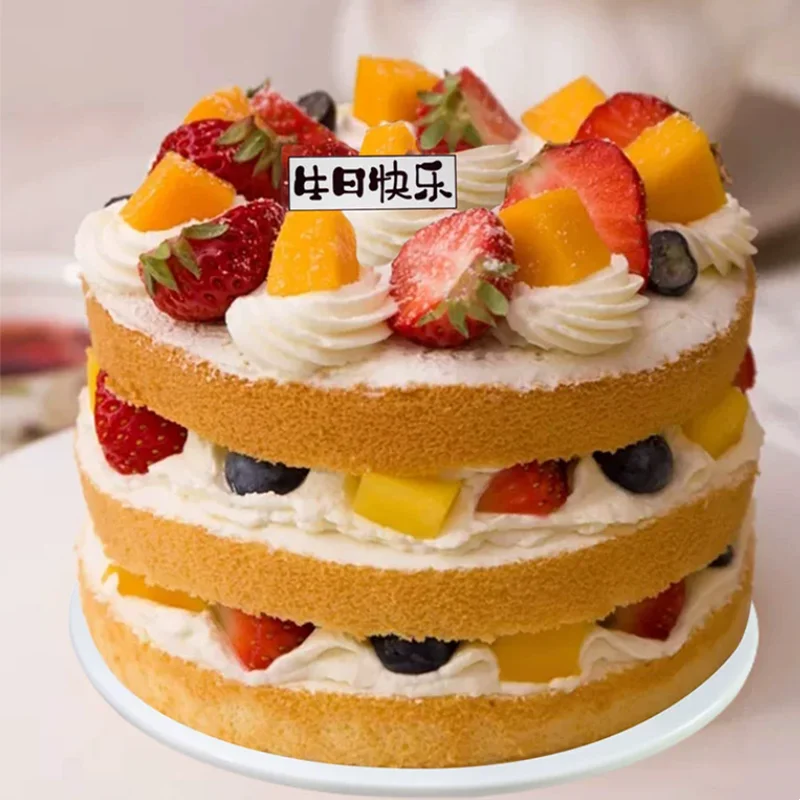 Plastic Cake Model, Artificial Fruit Cream, Bare Embryo, Fake Birthday Cake Decoration, Dessert Shop Window Display Sample