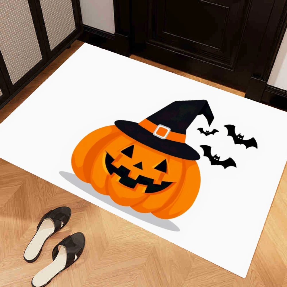 VIKAMA Halloween - سجادة باب من الطين المشطورة تحت عنوان وحصيرة الحمام: مقاومة للماء، جافة - فصل رطب، ممتعة وجمالية