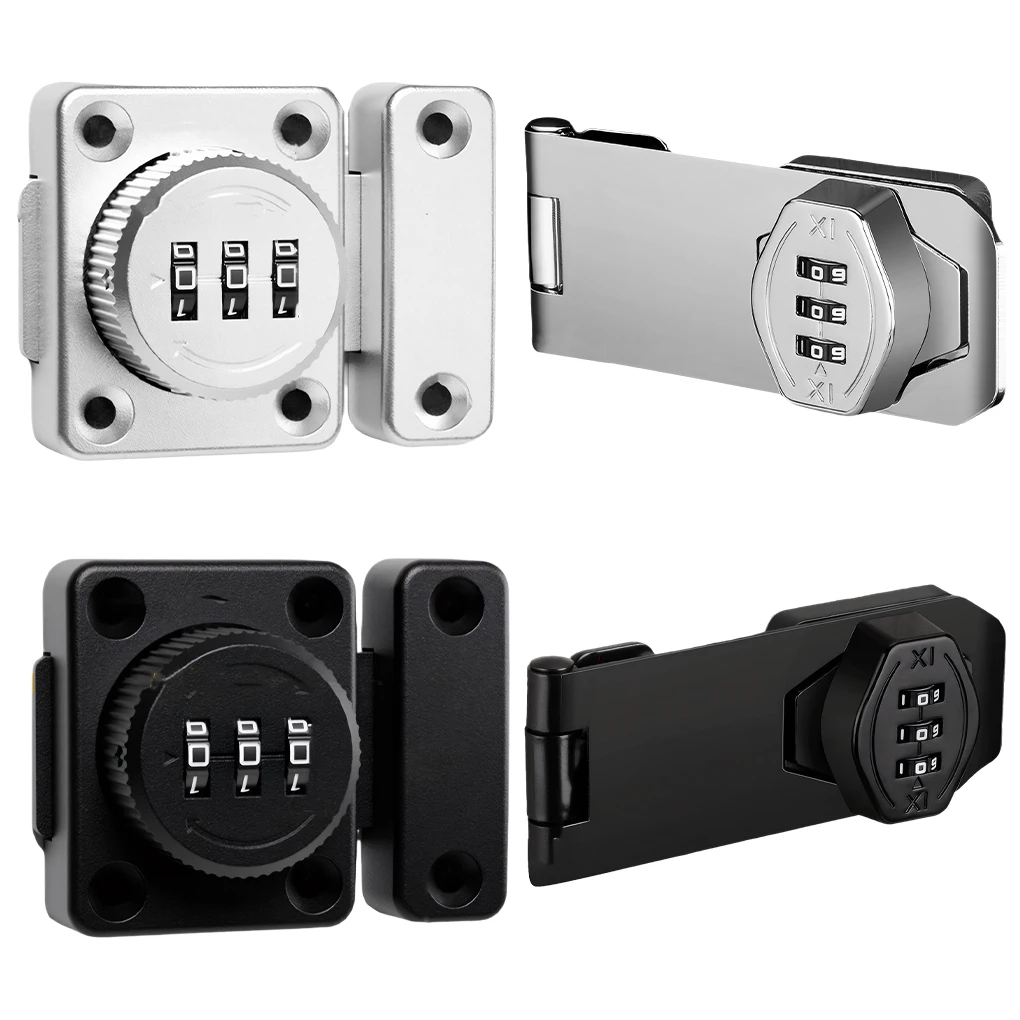 

Password Door Lock Bolt Smart Cam Code Lock 3 Digit Combination Sliding Bolt Lock For Mailbox Cabinet Door Hardware