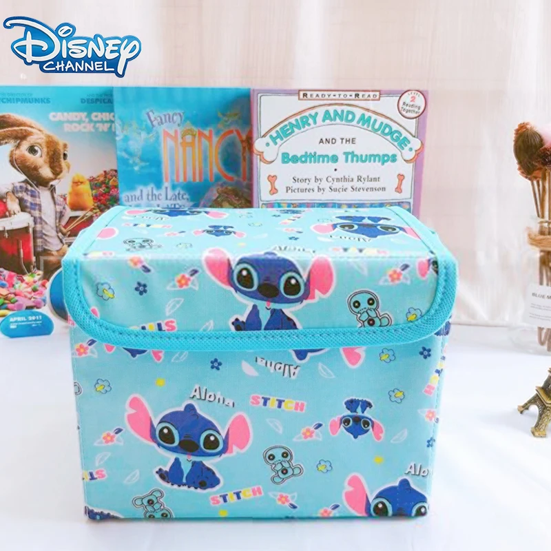 

Disney Stitch Storage Box Oxford Cloth Cartoon Cute Mickey Mouse Desktop Storage Box Foldable Storage Organizing Box Party Gift