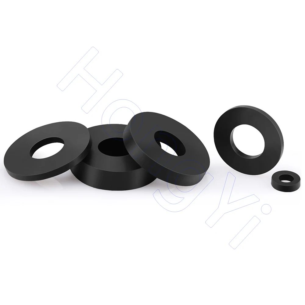 M2-M16 NBR Rubber Flat Washers OD 4-30mm Waterproof Shock Absorbing Sealing Gasket Thickness 1-6mm