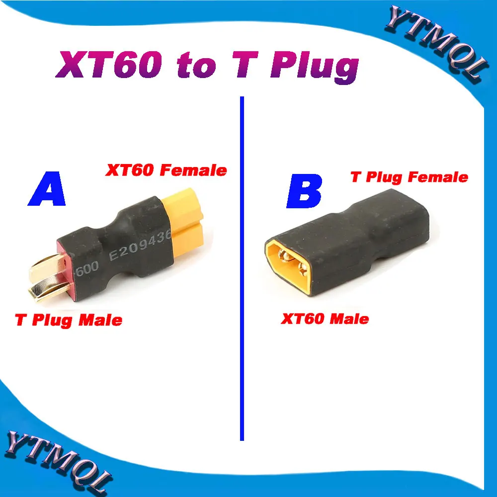 2-10Pcs XT60 to T Plug Female Male Connectors Banana Plug RC Lipo Battery Control Parts DIY Adapter