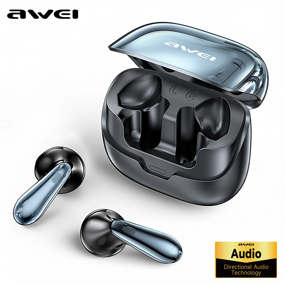 Awei TA11 ANC ENC ワイヤレス Bluetooth 5.3 イヤホン 6Mic TWS イヤホン IPX4 防水ヘッドフォン スポーツ ヘッドセット ゲーム イヤホン