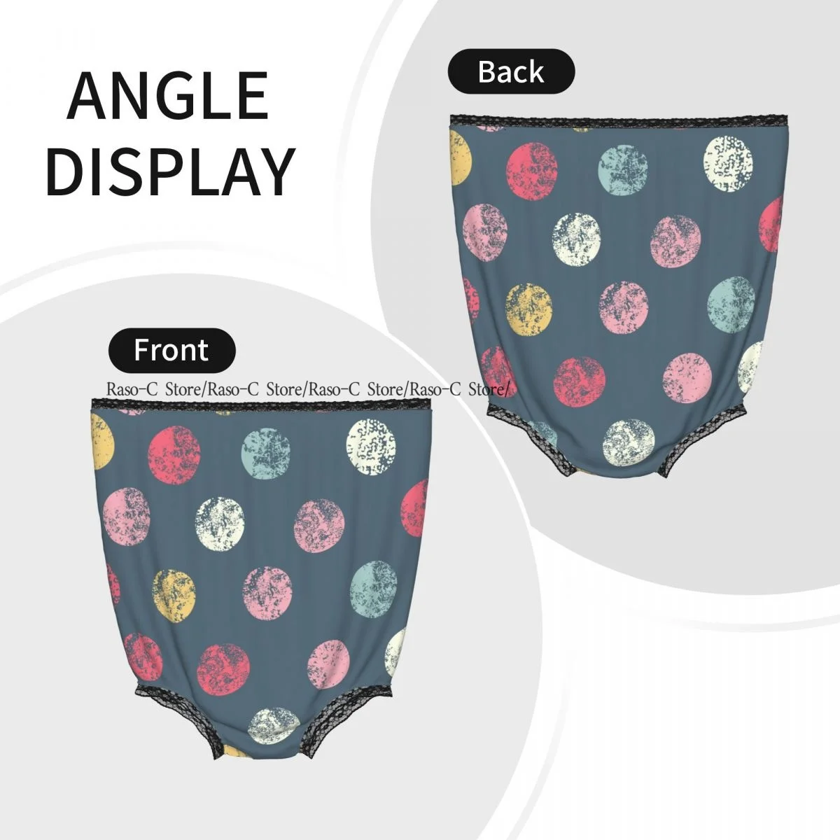 Stylish Polka Dot Background In Modern Colors Grandma Underwear Interesting Prank Funny Gift Panties