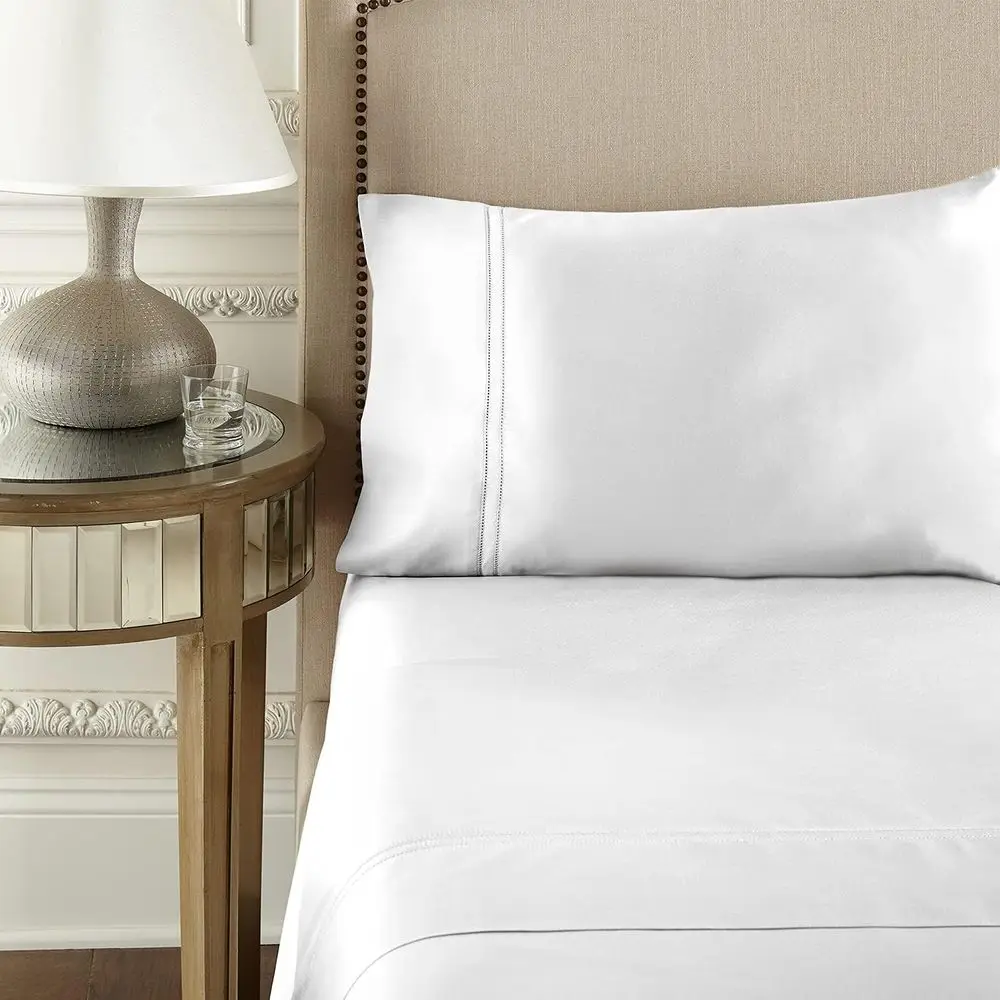 Yalda Sheet Set – 100% Certiied Egyptian Cotton, Double-Hem Stitch, Twin XL, White