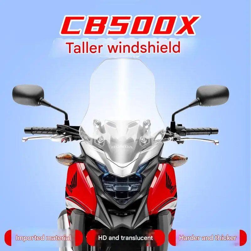 For Honda CB500X Motorcycle Windshield High Clear Windscreen Wind Deflector Protector Touring Screen Accessories
