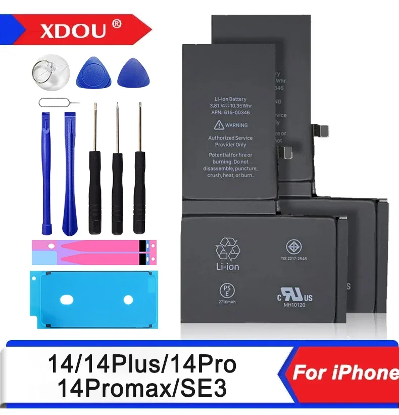 2024 Zero-cycle High-quality Battery For iPhone 14 14Plus 14Pro 14ProMax SE2022 Mobile Phone With Free Tools Sticker