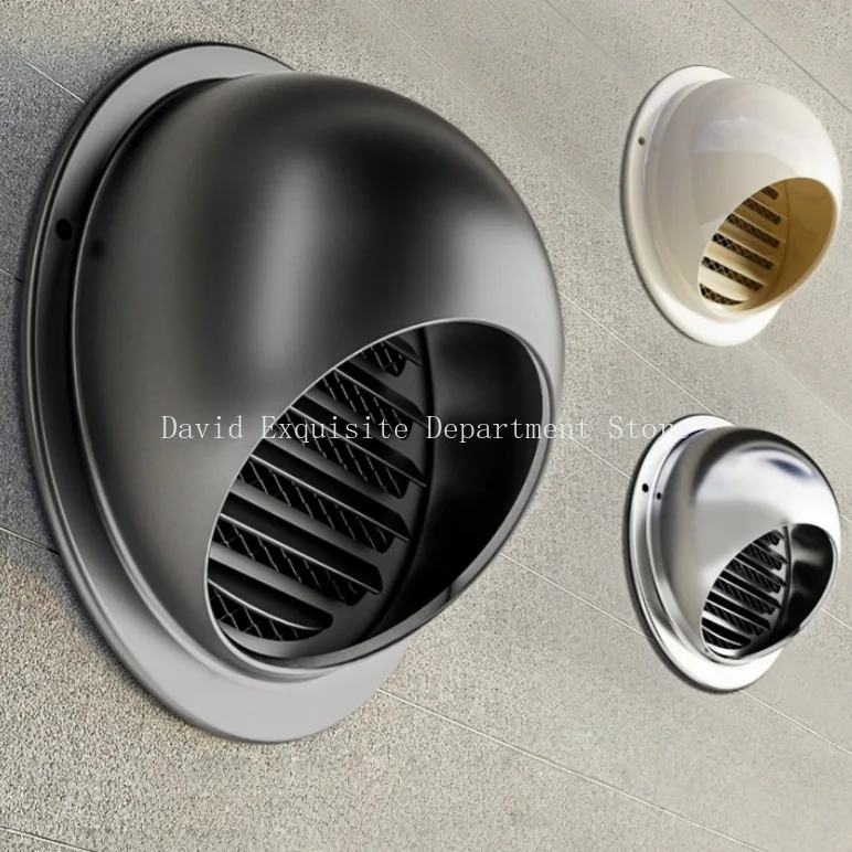 304 Stainless Steel Vent Cap Rainproof Exterior Wall Air Outlet Grille Round Heating Cooling Vent Cover 70-200MM