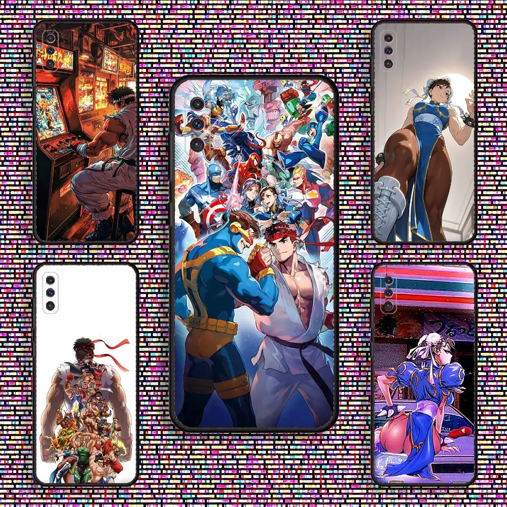 

S-Street F-Fighter Game Phone Case For Samsung S 25,24,23,22,30,21,10,9,Ultra,Plus,Lite,FE,4,5 G Black Soft Case