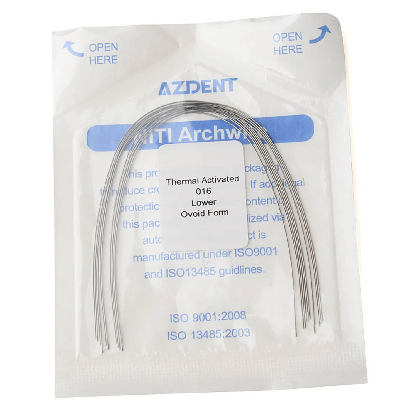 5 Packungen AZDENT Dental Kieferorthopädische Wärme, thermisch aktivierte Niti-runde rechteckige Bogendrähte, eiförmige Form, oberer und unterer Draht – Detail 6