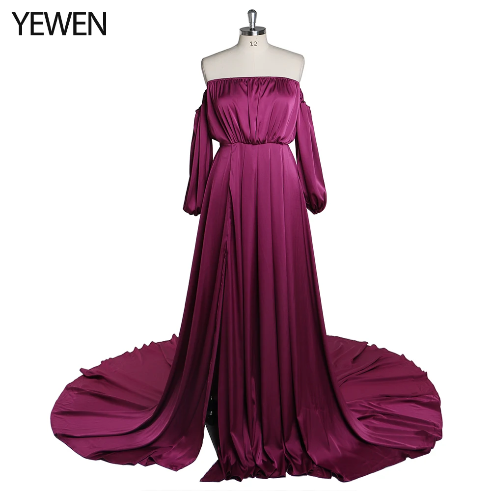 Strapless Evening Dress Long Pregnant Women Fancy Pregnancy Maternity Dress Elegence Maxi Gown Photo Shoot Props YEWEN YD211103