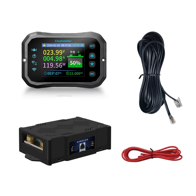 Wifi Coulomb Meter RV Batteria Monitor Indicatore di capacità della batteria Tester Volt-amperometro di potenza per tutte le batterie C
