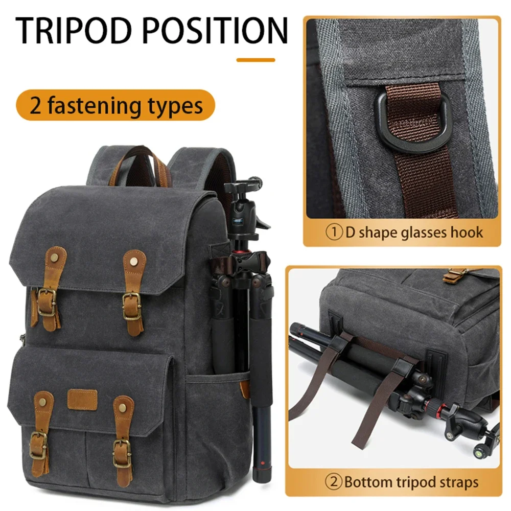 Photography Classic Batik Canvas Backpack USB Port Fit 15.6inch Laptop Waterproof Men Camera Bag Carry Case for DSLR Drones