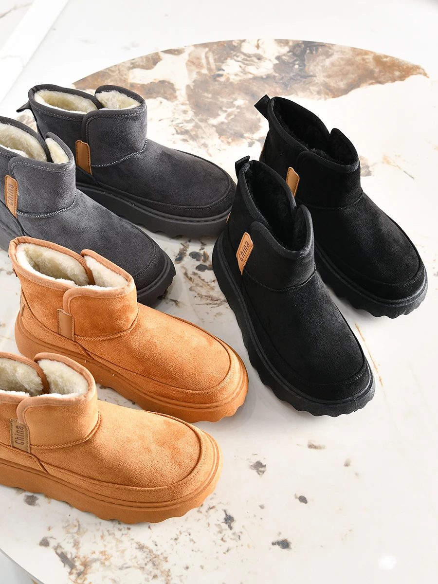 

Super Warm Comfortable Fleece Lined Thickened Winter Men's Fashion All-Match Anti-Slip Thick Bottom Casual Warm Snow Boots