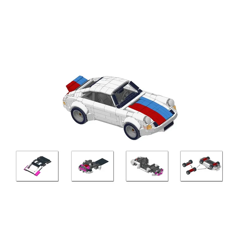 MOC-26507RSR 1973 Supercar Assembly Patchwork Building Block Model 800 Building Block Parts Kids Building Block Toy Gift