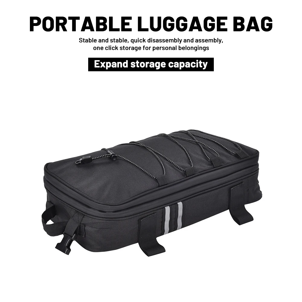 Moto Tour Storage Bag Combo Top Rack Bag With Dual Side Panniers Night Reflective Warning Wear‑Resistant Luggage Kit Spare Parts