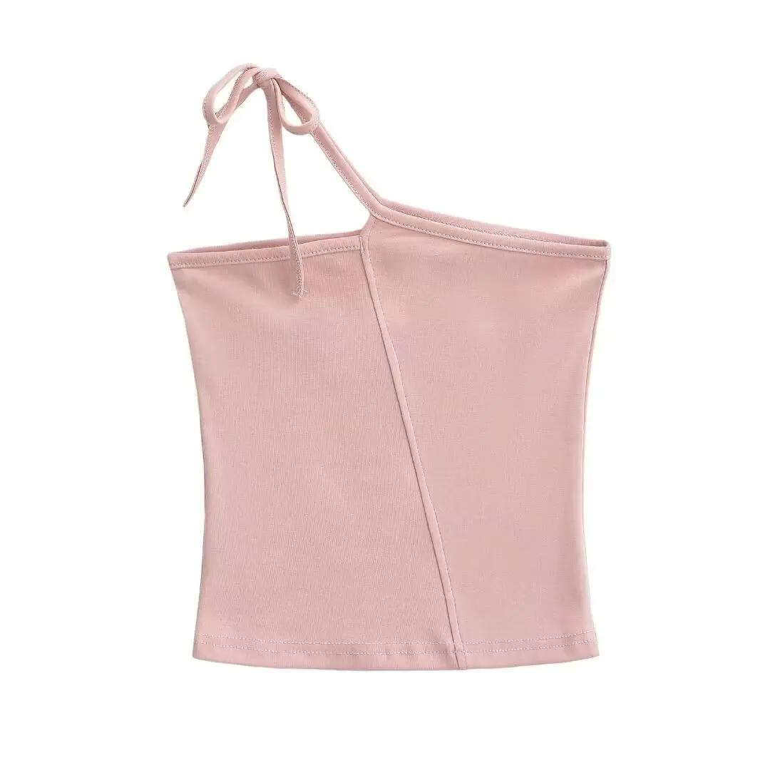 Top Cropped F Estilo Americano com Alças, Design Emaecedor, Cseta Curta com Barriga à Mostra