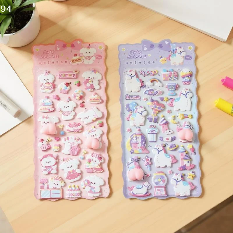 

Kawaii мультфильм животное собака кошка 3D мягкие пухлые наклейки на кнопку милый чехол для телефона «сделай сам» украшение для ноутбука наклейка декомпрессионная игрушка