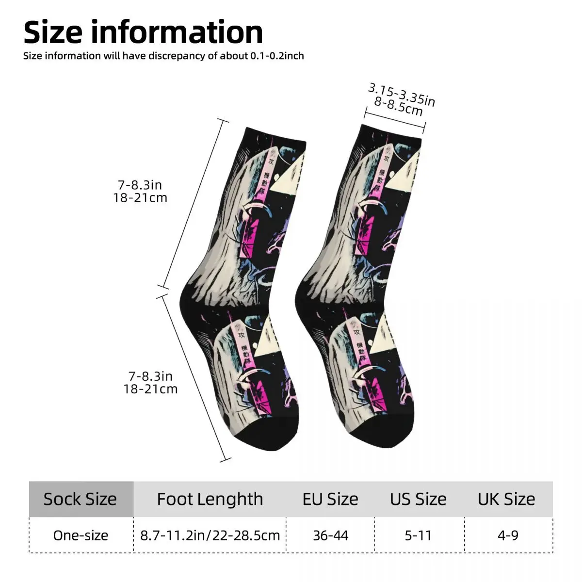 Chaussette de paupières de compression drôle d'élan pour hommes, Hip Hop, Harajuku mesurost in the Shell, motif imprimé de qualité heureuse, chaussettes d'équipage pour garçons