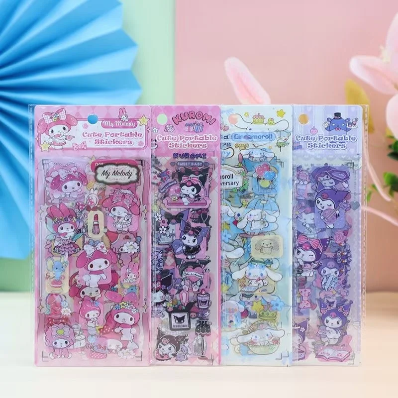

20/40 упаковок Sanrio Melody Kuromi Cinnamoroll наклейки милый скрапбук DIY дневник декоративная уплотнительная наклейка альбом наклейка этикетка