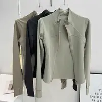 Yoga Suit Women's High-end Standing Collar Long Sleeved Sports Jacket Running Training Fitness Top Windproof Running Suit 4