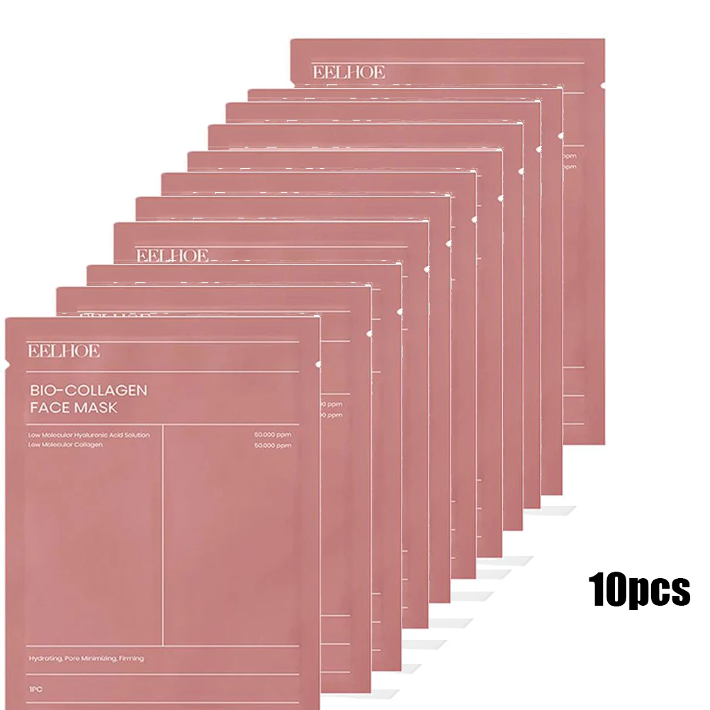 /10pcs Bio-Kollagen-Gesichts maske schrumpfen Poren tief feuchtigkeit spendend über Nacht Maske feuchtigkeit spendend erfrischend aufhellend Gesicht Hautpflege