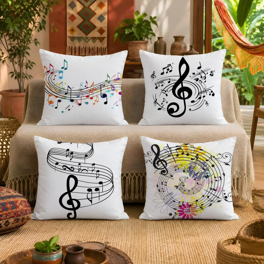 Sheet Music Printing Compact Room Accent Cushion Sleek Clear Printed Pattern Sofa Printed Home Essential Cover