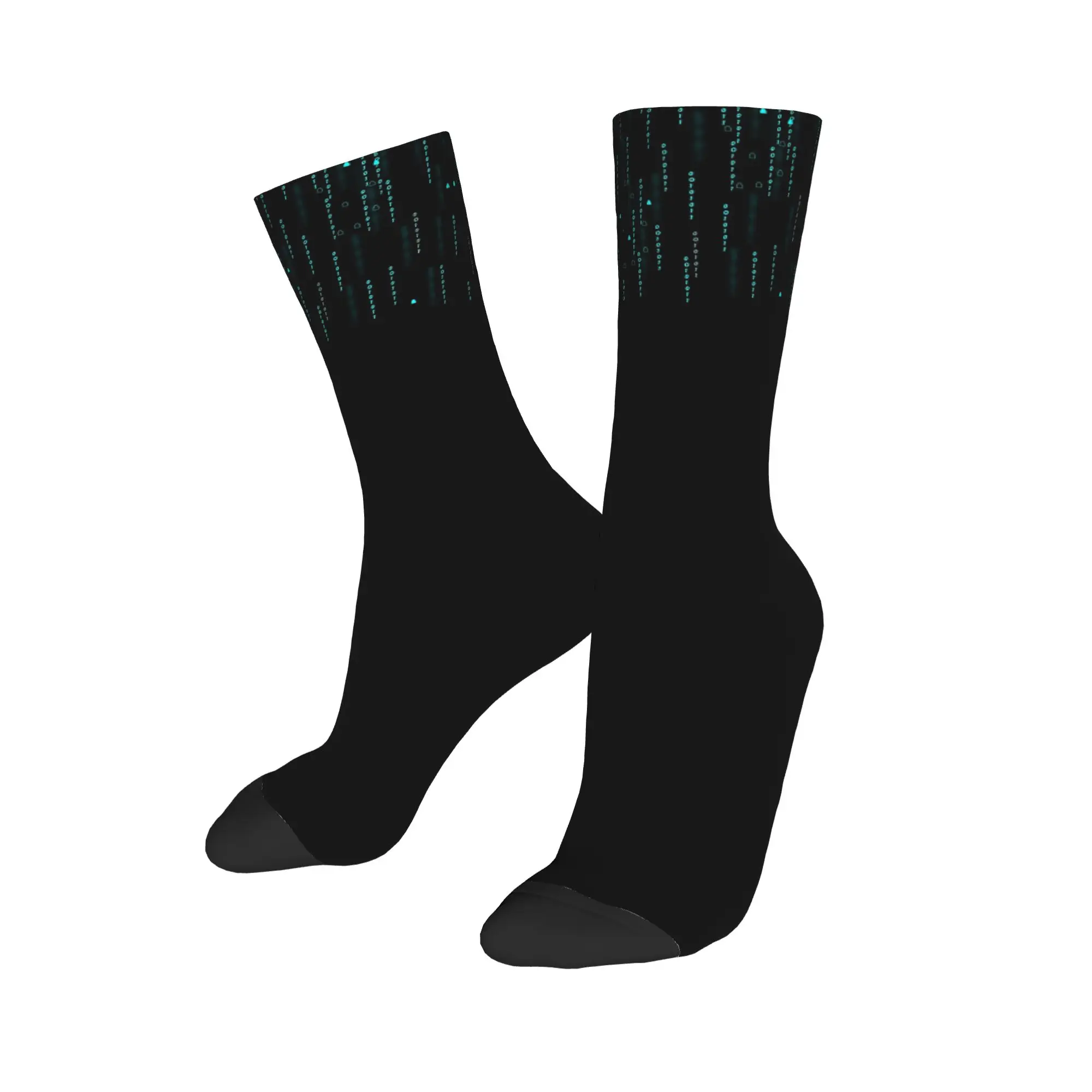 Ethical Hacking Socks Men's Women's Funny Happy Binary Code Socks Crazy Spring Summer Autumn Winter Middle Tube Socks Gift,
