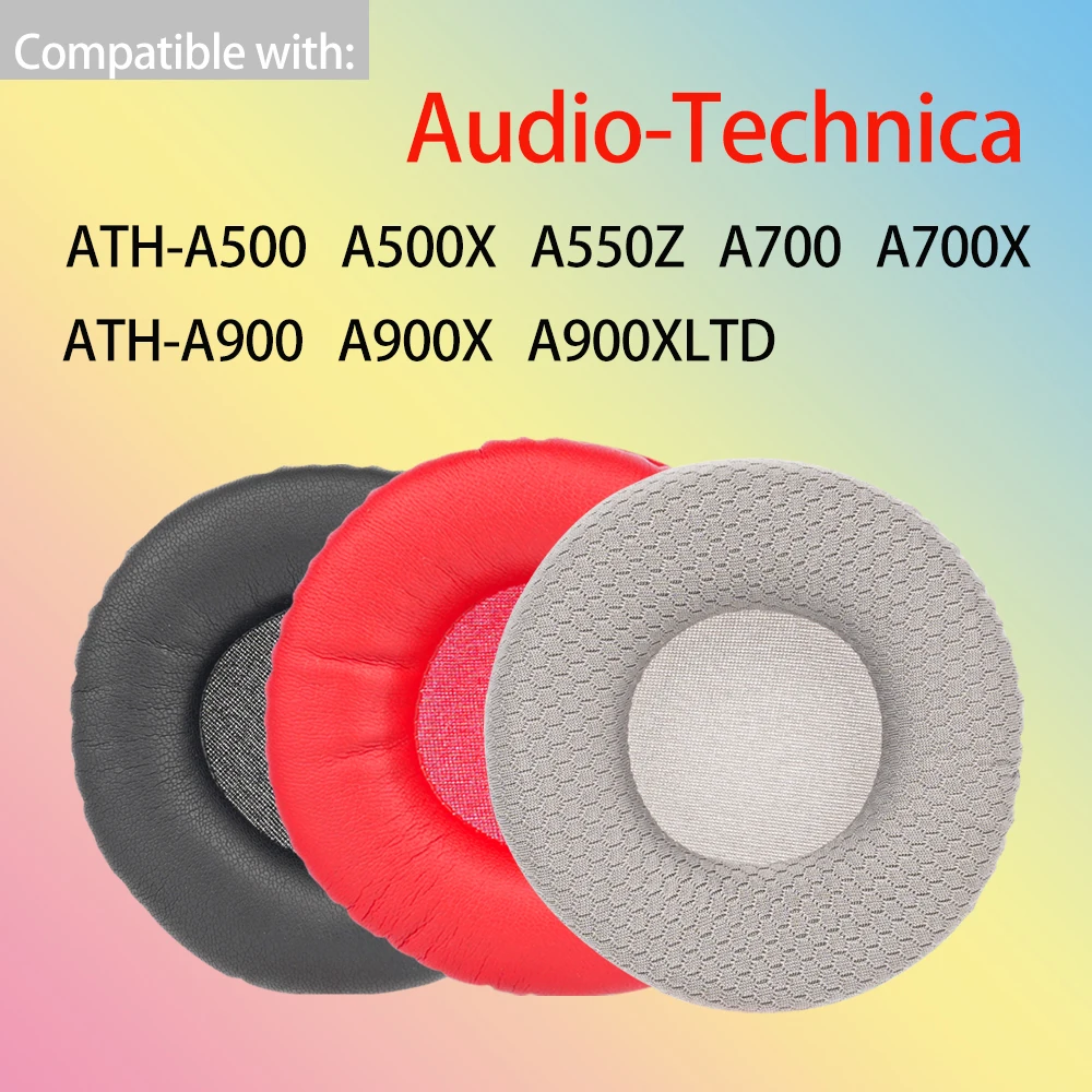 Подушечки для наушников Audio-Technica ATH-A500 A500X A550Z A700 A700X A900 A900X A900XLTD, сменные амбушюры, красный, черный