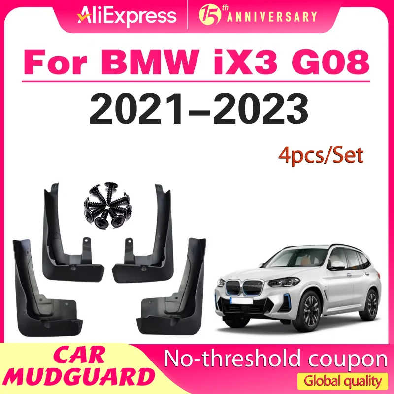 

4 PCS Car Mud Flaps For BMW iX3 G08 20212022 2023 Auto Anti-splash Fenders Antifreeze Mudguards Splash Mudflaps Car Accessories
