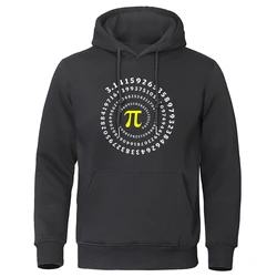 Funny Hoodie for Men Pi π Spiral Mathematics Geometry Printing Mens Sweatshirts Casual Fleece Oversized Hoodies Hip Hop Clothing
