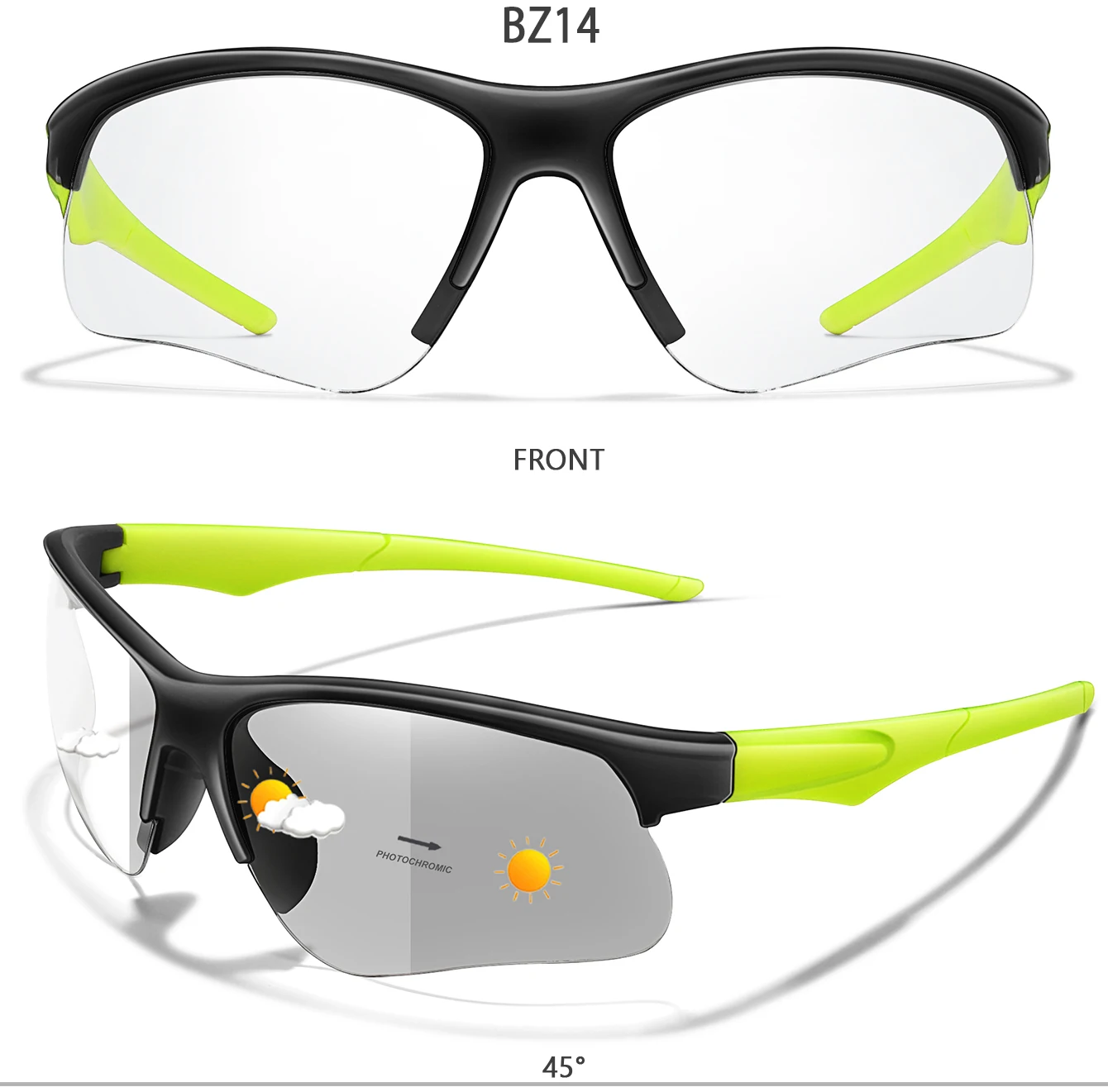 Trendy Stil Photochrome Sonnenbrille Für Männer Frauen Outdoor Mtb Fahrrad Radfahren Laufen Brillen Sport Fahrrad Winddicht Brille – Detail 7