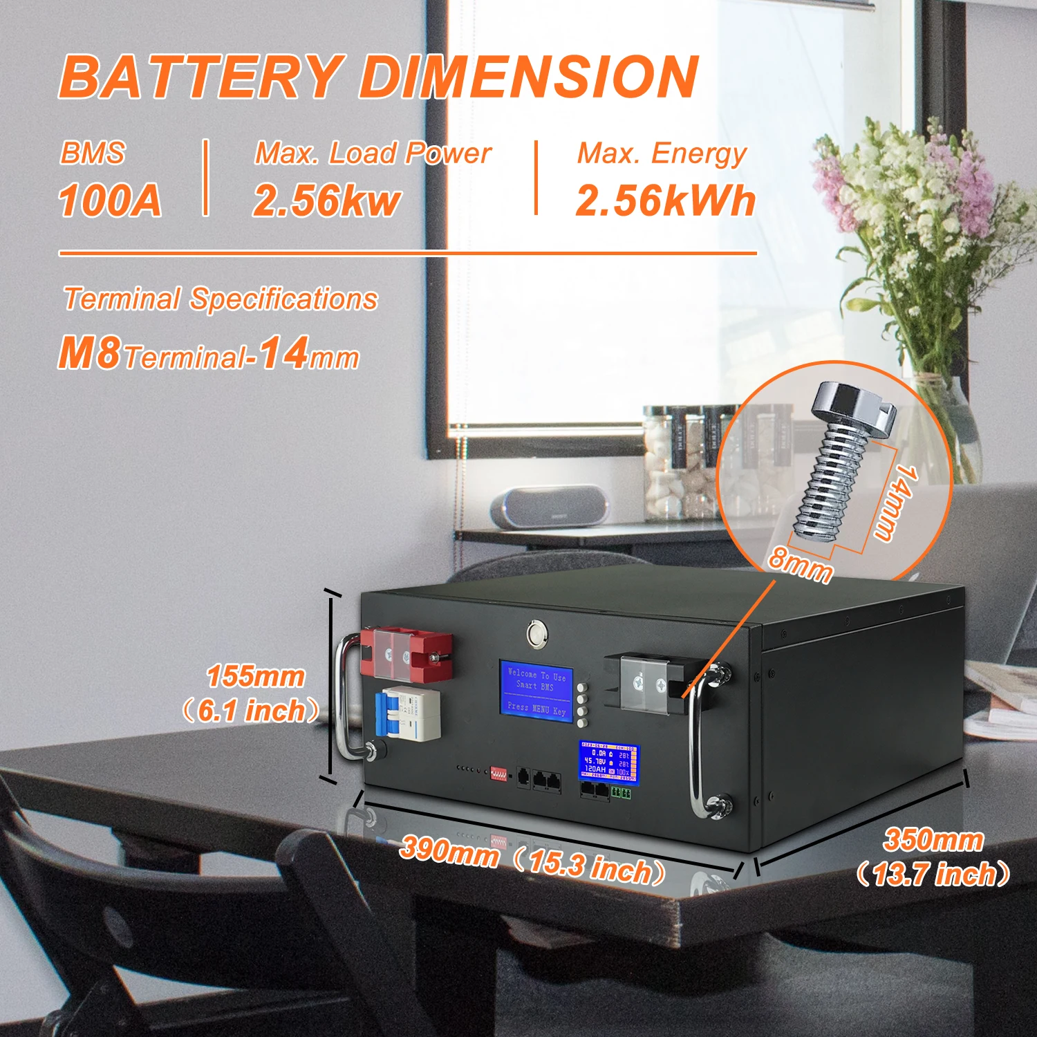 New 48V 50Ah LiFePo4 Battery Pack 51.2V 2.5kw Lithium Iron Phosphate Batteries 16S 100A Built-in BMS 48V 50AH Pack Tax Free