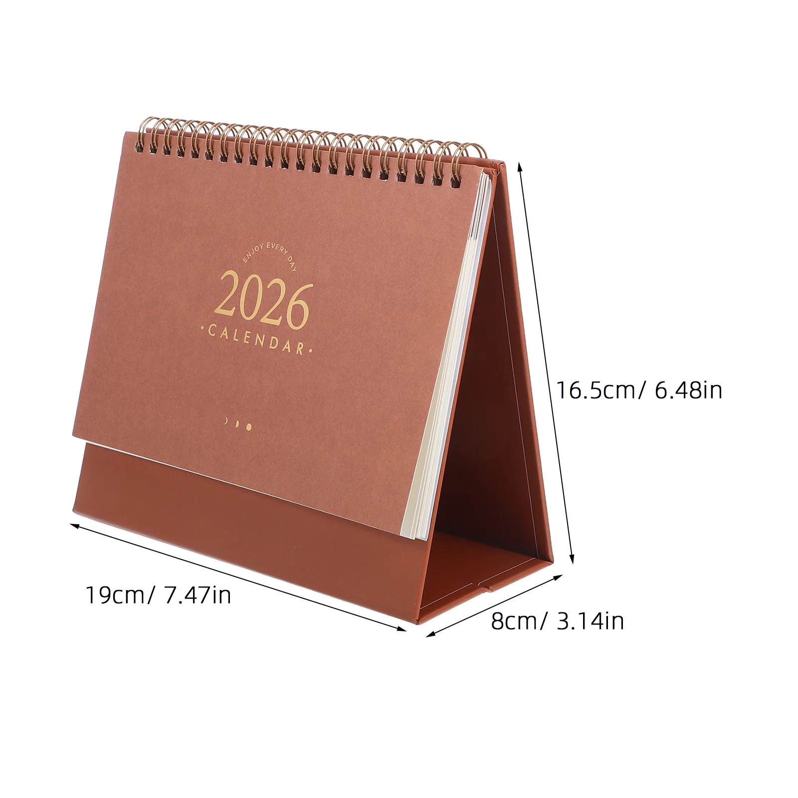 2025.9-2026.12 Small Desk Calendar Compact Standing Flip Calendar with Twin-Wire Binding Daily Planner for Work Study