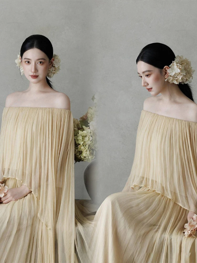 New Vintage Chinese Style Cold Tone Girl Dress Portrait Zen Atmosphere Photography Clothing Studio New Arrival Summer 2025