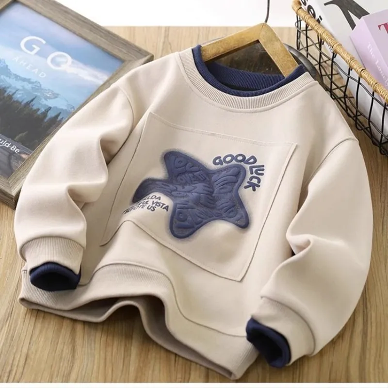 4-15Y Boys Hoodies Sweatshirts Cotton Tops Outwear Purple Spring Autumn Kids Sport Uniforms Children's Clothing image 3