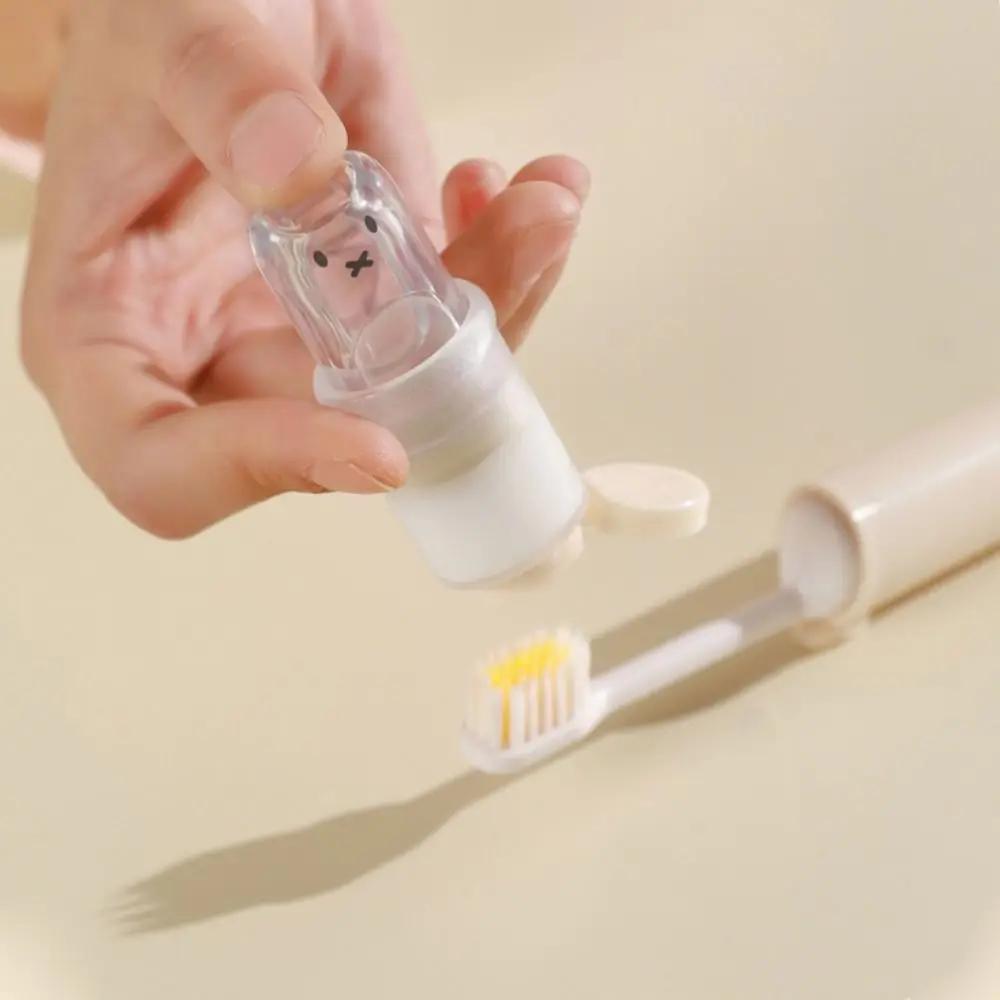 Creative 2-IN-1 Travel Toothbrush Portable Mini Toothpaste Dispenser Foldable Toothbrush Set for Outdoor Camping Travel