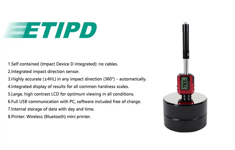 Durometer เครื่องทดสอบความแข็งโลหะเครื่องตรวจจับเหล็กหล่อแม่พิมพ์หล่อสนับสนุนหลาย HRC HRB HL HV HB HS มาตรฐาน Hard