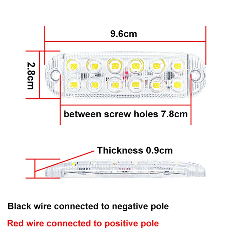 2 قطعة 12LED سطوع عالية أضواء التخليص LED وامض تحذير ضوء 12 فولت-80 فولت RVs مقطورة سيارة شاحنة مصباح إشارة ضوء المؤشر #2