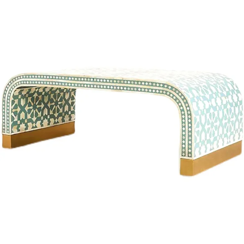 Morocco mosaic waterfall coffee table Nordic light luxury minimalist design coffee table modern simple painted art furniture