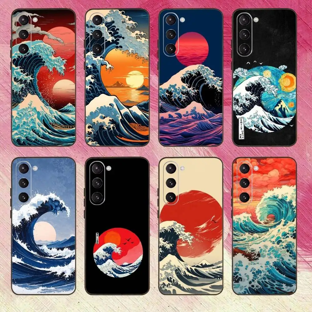 

The Great W-Wave Off Kanagawa Phone Case For Samsung Galaxy A73,A72,A71,A70,A53,A52,A51,Others Soft Black Cover