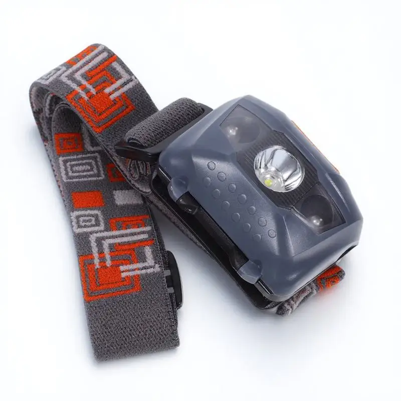 1pcs Light Grey Mini Led Headlamp Waterproof Bright Strobe Mode Adjustable For Outdoor Riding Safety Visual Warning Lamp