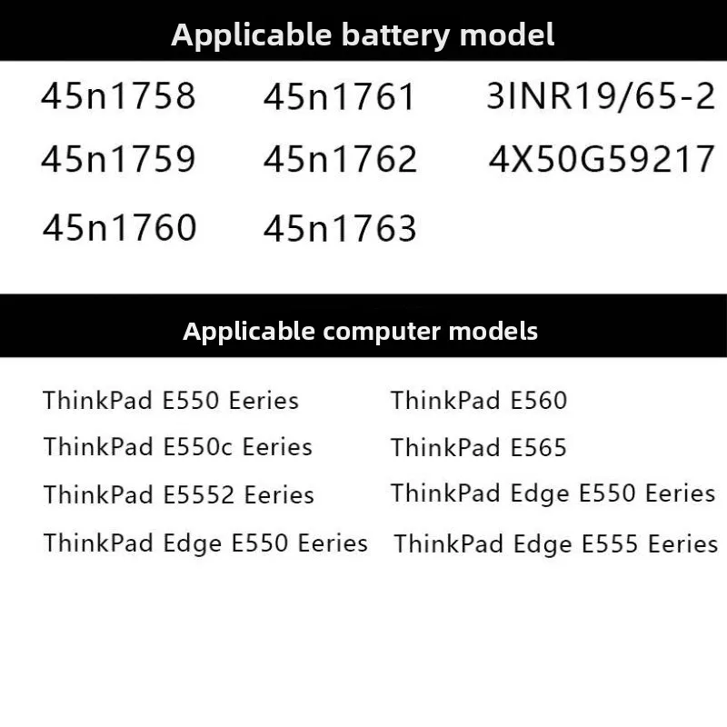 E555/45N1762 Lenovo laptop battery for Lenovo  thinkpad E555 E550 E560 E565 45N1761 high quality  10.8V 4400mAh