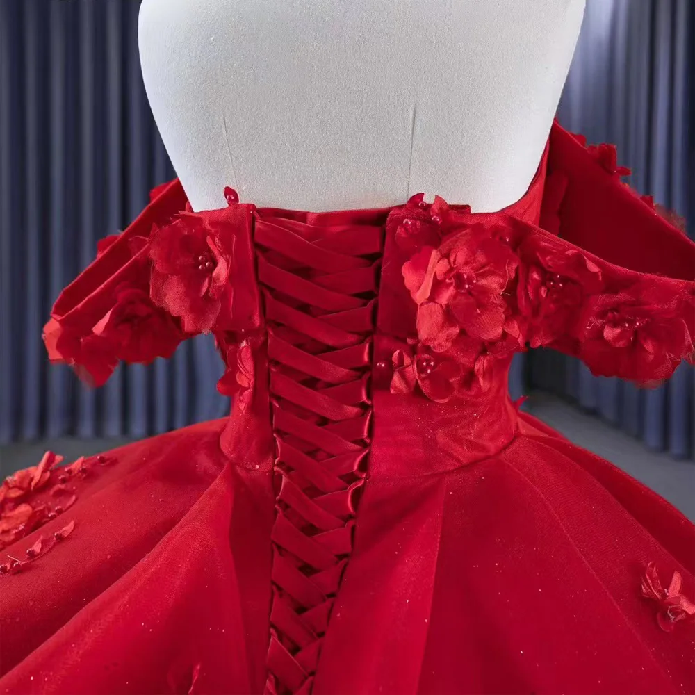 Luksusowa suknia Quinceañera bez ramiączek, z odkrytymi ramionami, sznurowana z tyłu, Vestido Quinceañeras z aplikacjami, możliwość personalizacji.